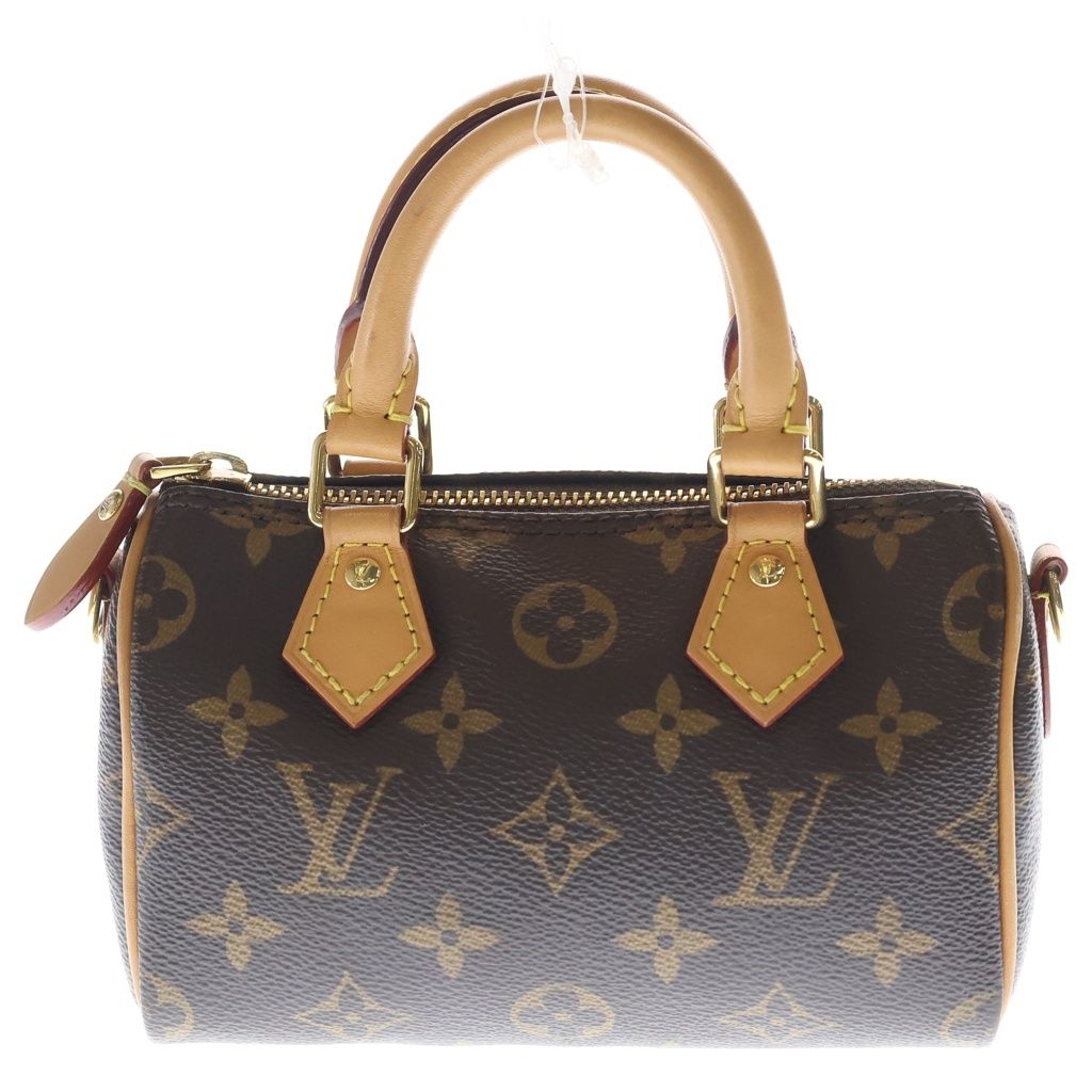 LOUIS VUITTON (ルイヴィトン) ナノ スピーディ モノグラム PVC レザー 2WAY ハンド ショルダーバッグ ブラウン M81085