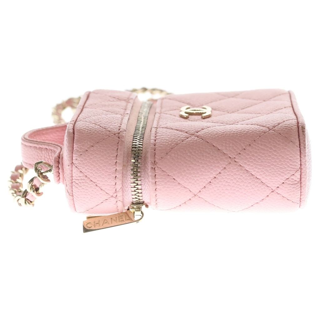 CHANEL (シャネル) マトラッセ ミニバニティ キャビアスキン ゴールド