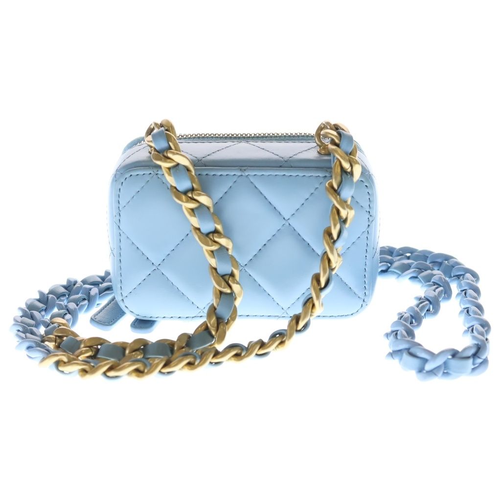 CHANEL (シャネル) マトラッセ ラムスキン ゴールド金具 ミニ チェーン