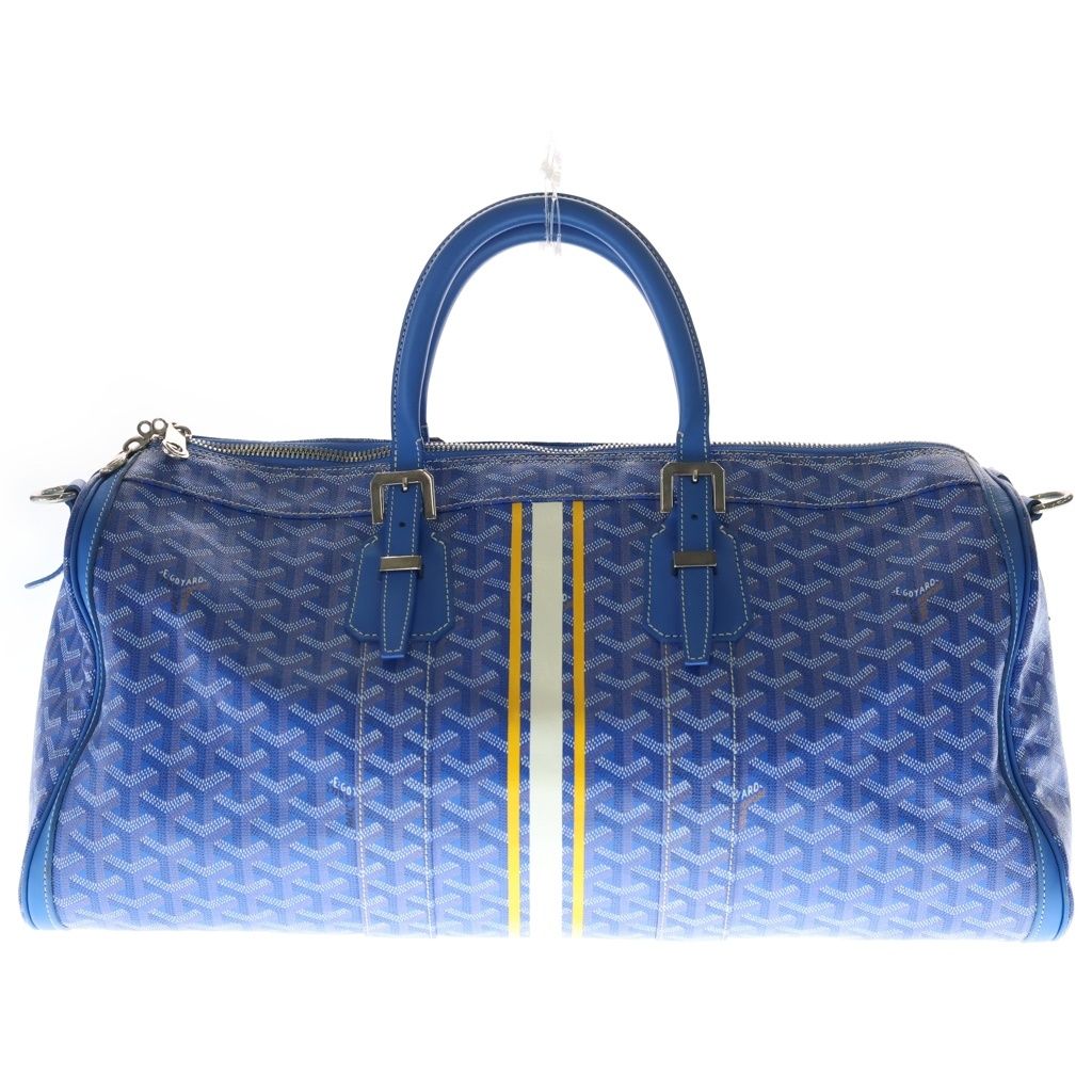 GOYARD (ゴヤール) クロワジュール45 PVC コーティングキャンバス レザー ボストン バッグ ブルー