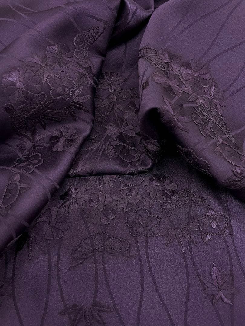 100％品質保証 付け下げ 手刺繍 立涌文様 八掛付 正絹 反物 T9637