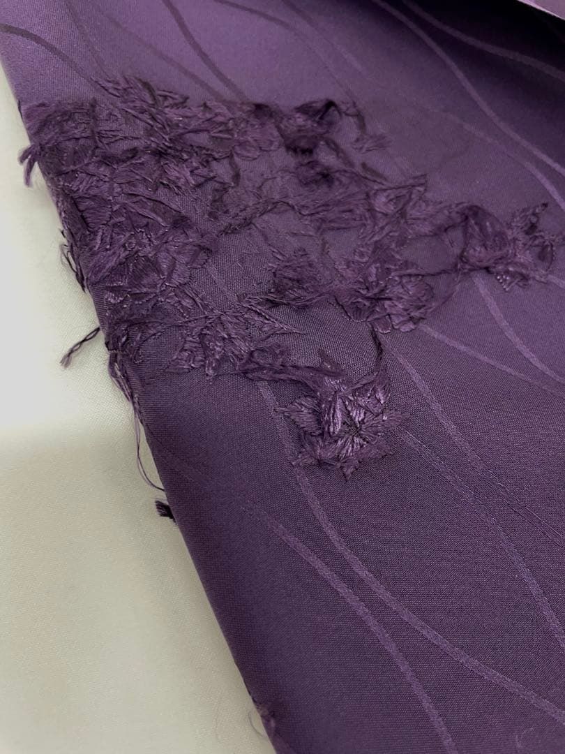 付け下げ 手刺繍 立涌文様 八掛付 正絹 反物 T9637