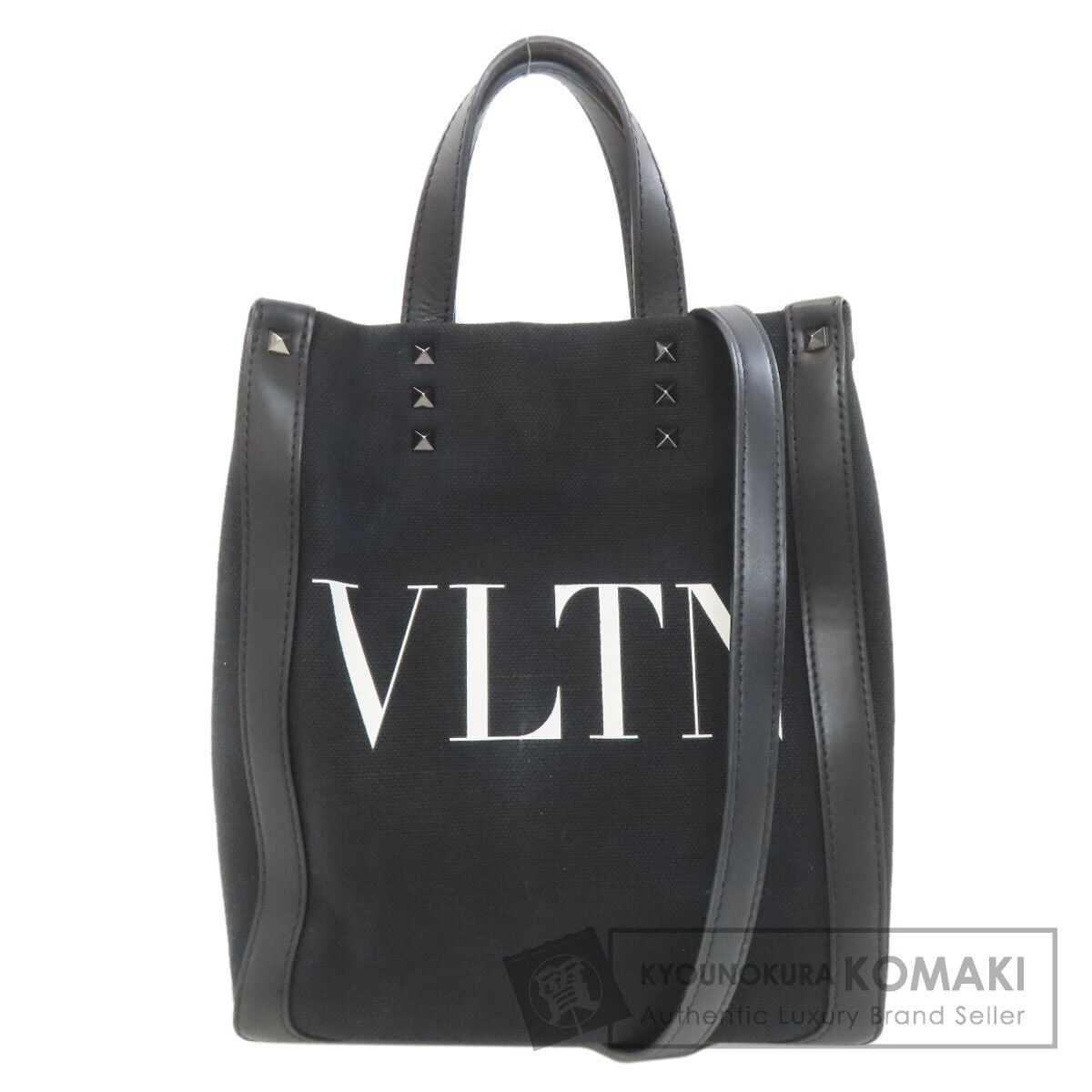 VALENTINO バレンティノ スタッズ 2WAY ハンドバッグ キャンバス レディース [中古]