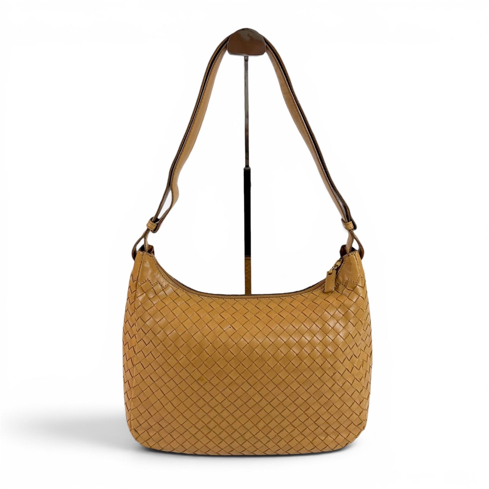 ボッテガヴェネタ　BOTTEGA VENETA 2way ワンショルダーバッグ　肩掛け　ホーボー　ソーホー　イントレチャートレザー　ブラウン　ベージュ