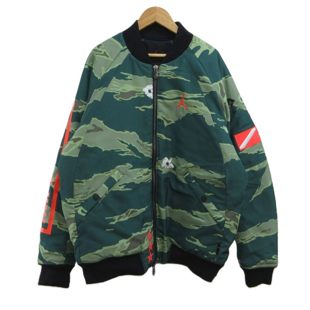 ナイキ NIKE Air Jordan City Of Flight Bomber Jacket フライトジャケット ブルゾン M 緑 グリーン カモフラージュ柄 長袖 AT9005-010 /PP