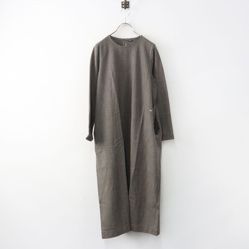 美品 45R フォーティファイブアール ウール2WAYストレッチワンピース 2 ブラウン┃グレンチェック ドレス【2400015017723】 10,217円