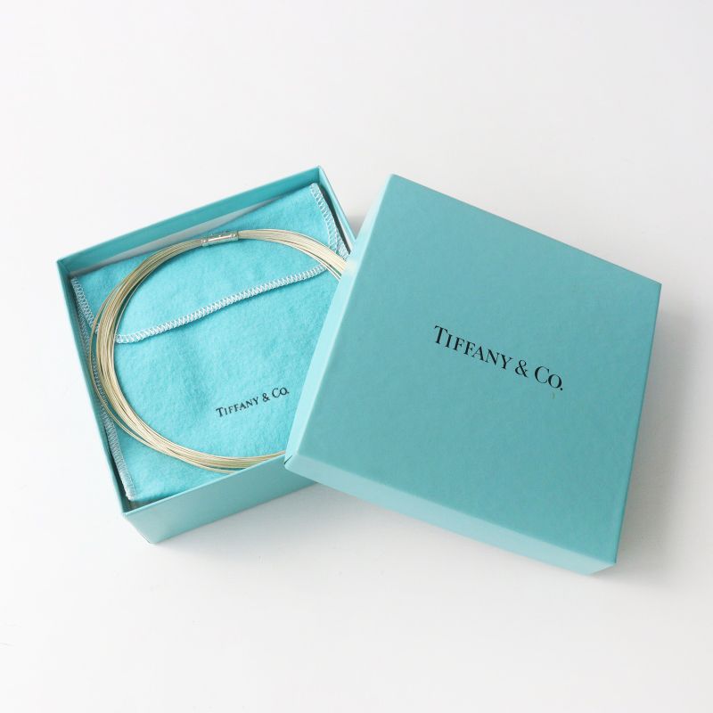 良品 希少 箱付き ティファニー Tiffany & Co シルバー925 30連 ワイヤーネックレス ゴールドカラー┃チョーカー【2400015017778】