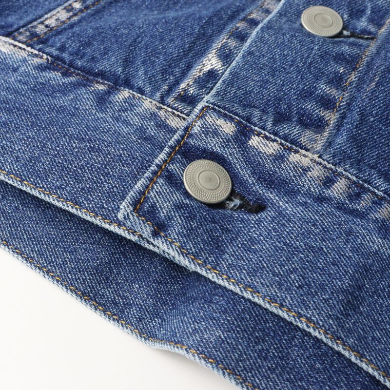未使用 2025 カーキ KHA:KI FOIL PRINT DENIM JKT 箔プリント ワイド