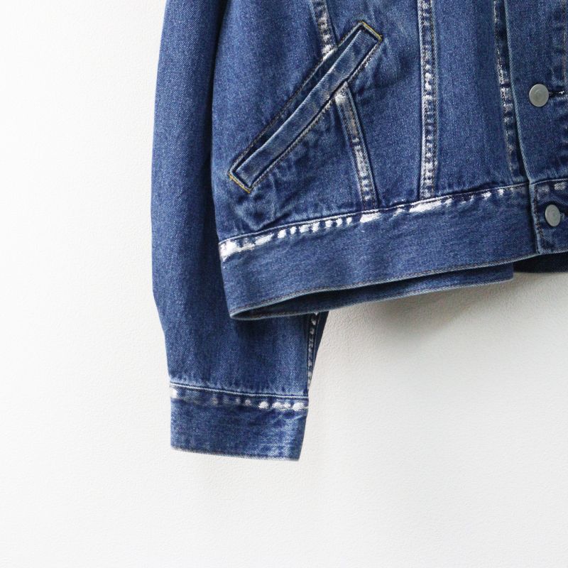 未使用 2025 カーキ KHA:KI FOIL PRINT DENIM JKT 箔プリント ワイド