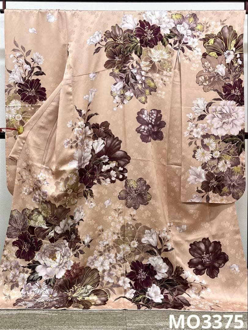振袖 金彩 刺繍 紋意匠 くすみカラー 身丈174cm 撥水加工済 MO3375 