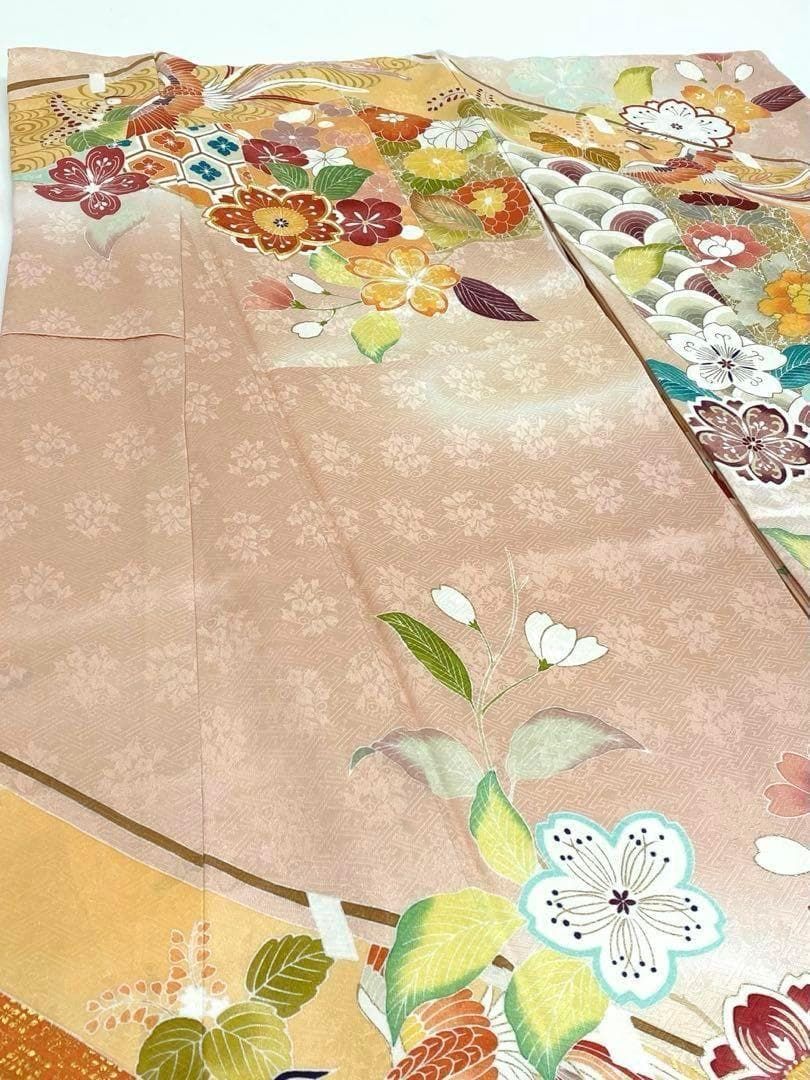振袖 京友禅 金駒 金彩 鳳凰 紋意匠 振布付 身丈169cm MO2610