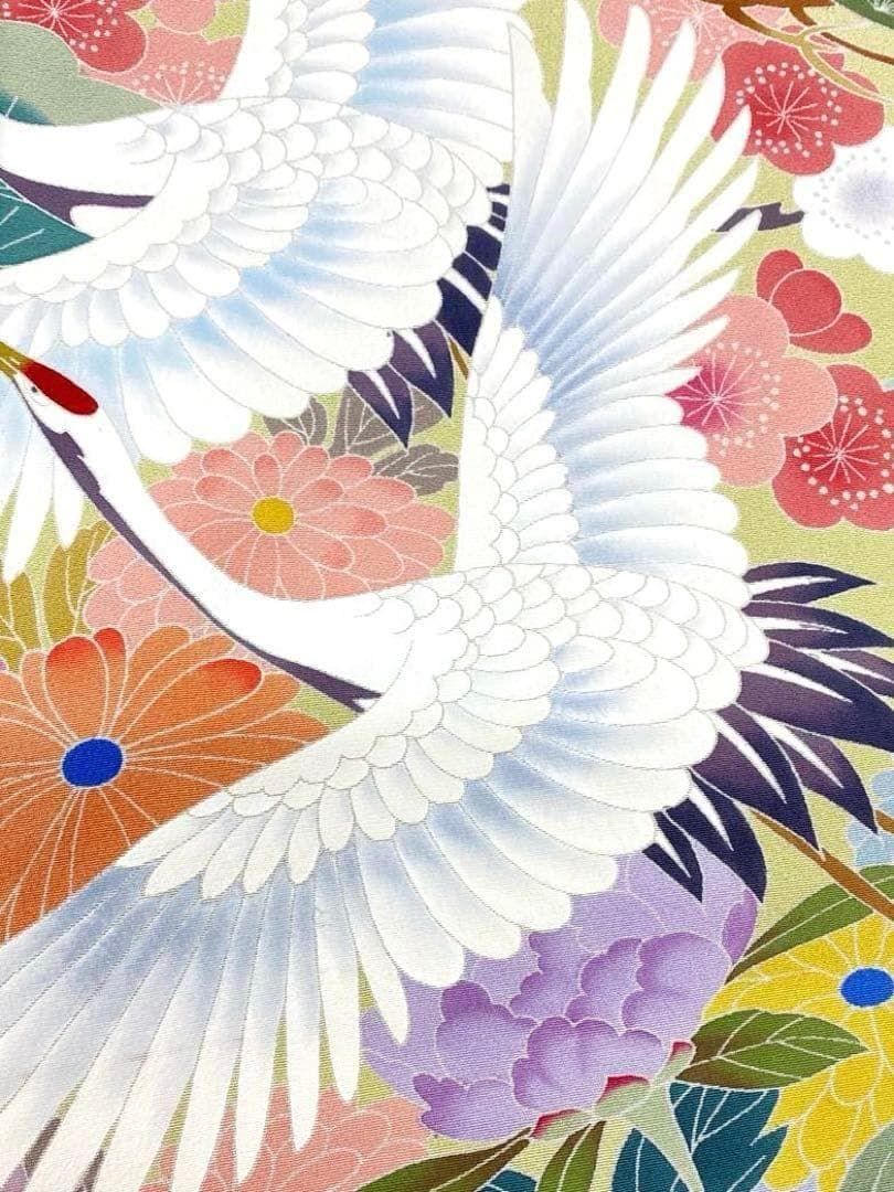 作家物振袖 仮絵羽 田村哲彦 舞台衣装 正絹 未仕立て品 八掛付き 