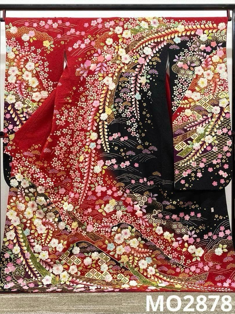 振袖 桐屋 翠山工房 絞り 辻ヶ花 銀通し 金彩 身丈175cm MO2878