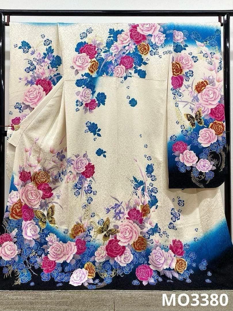 振袖 ラメ刺繍 金彩 銀通し 紋意匠 身丈170cm MO3380
