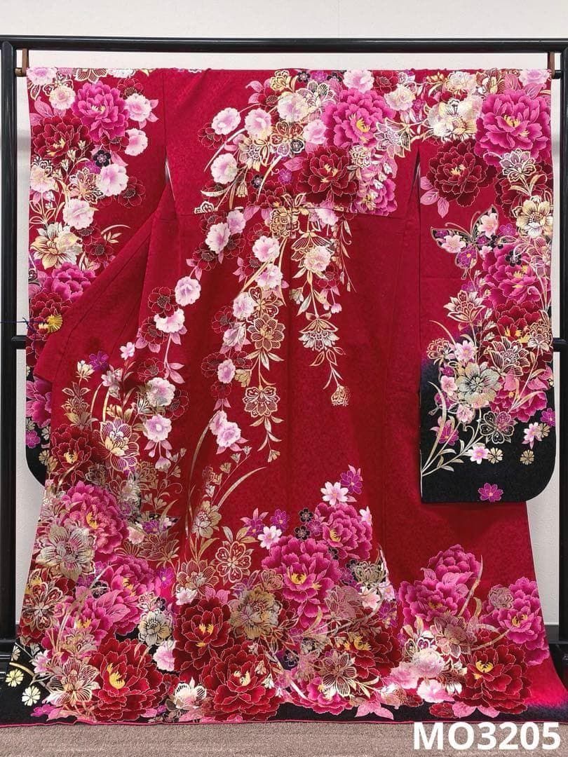 振袖 ラメ刺繍 グリッター箔 身丈173cm 撥水加工済 MO3205