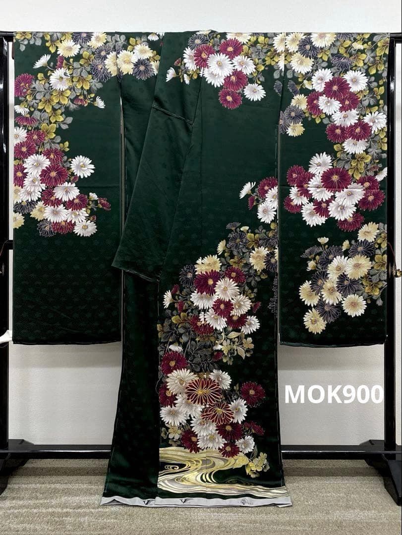 振袖 仮絵羽 葵×サンク 舞台衣装 正絹 未仕立て品 八掛付き MOK900