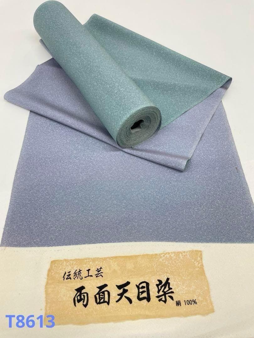両面染小紋 天目染 ぼかし 共八掛 正絹 反物 T8613