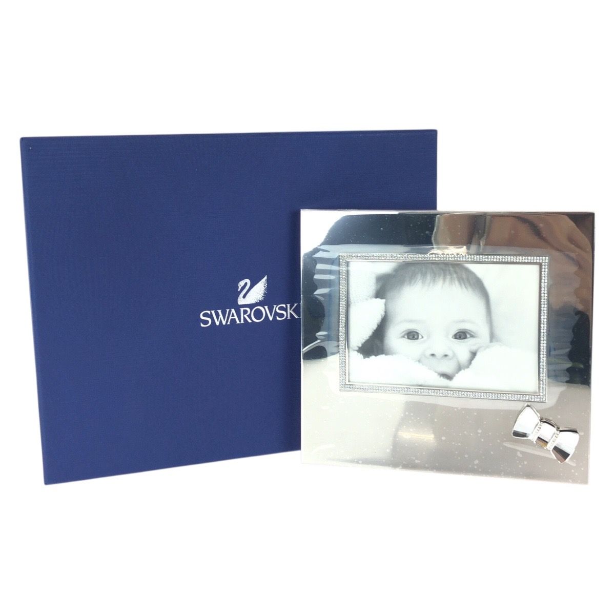 超美品 SWAROVSKI スワロフスキー Picture Frame with Bow シルバー
