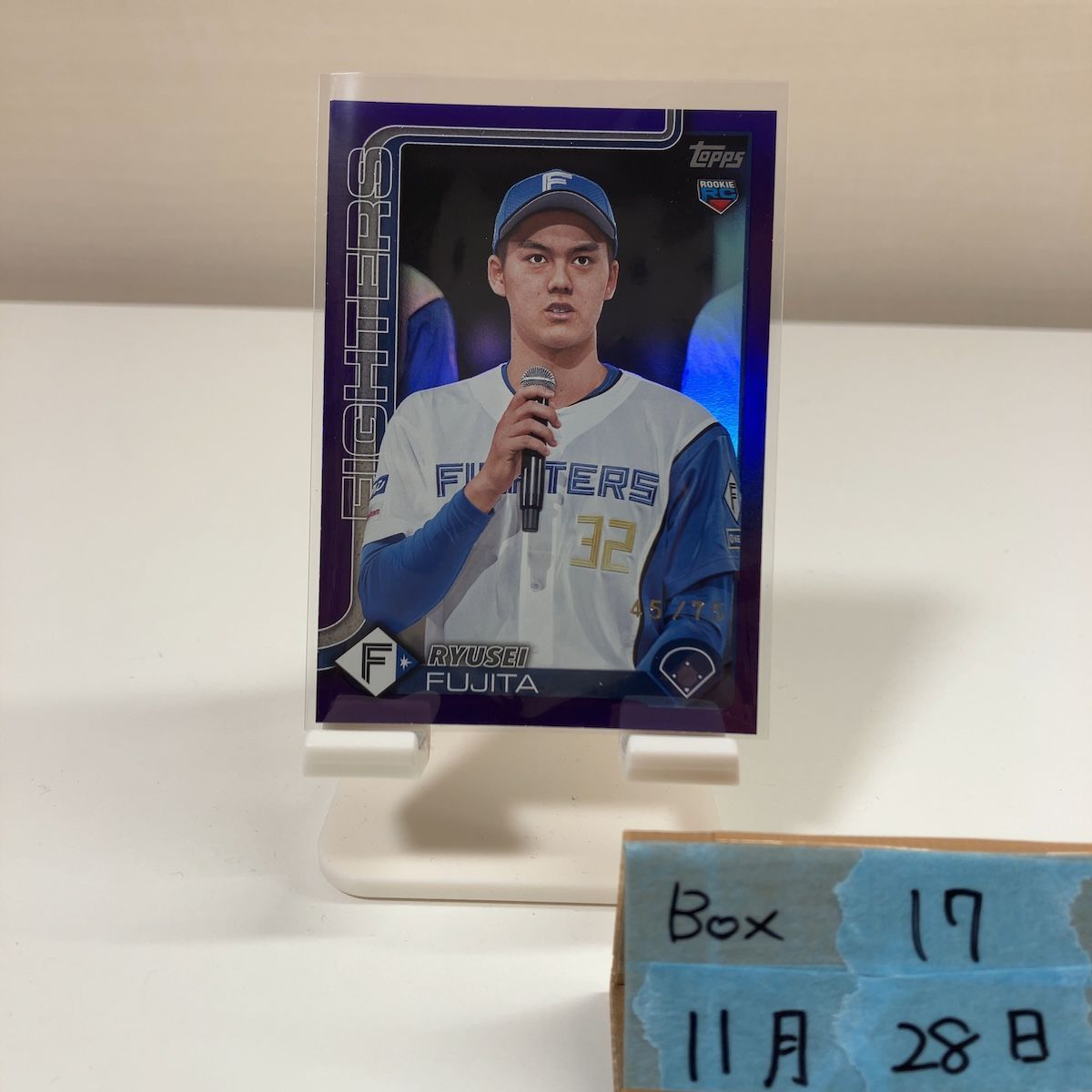 2025 Topps NPB 藤田琉生 Ryusei Fujita 45/75 北海道日本ハム 