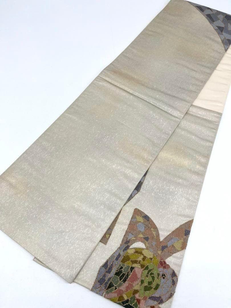 相良刺繍 袋帯 鳥 金糸 正絹 お太鼓柄 Q1188 - メルカリ