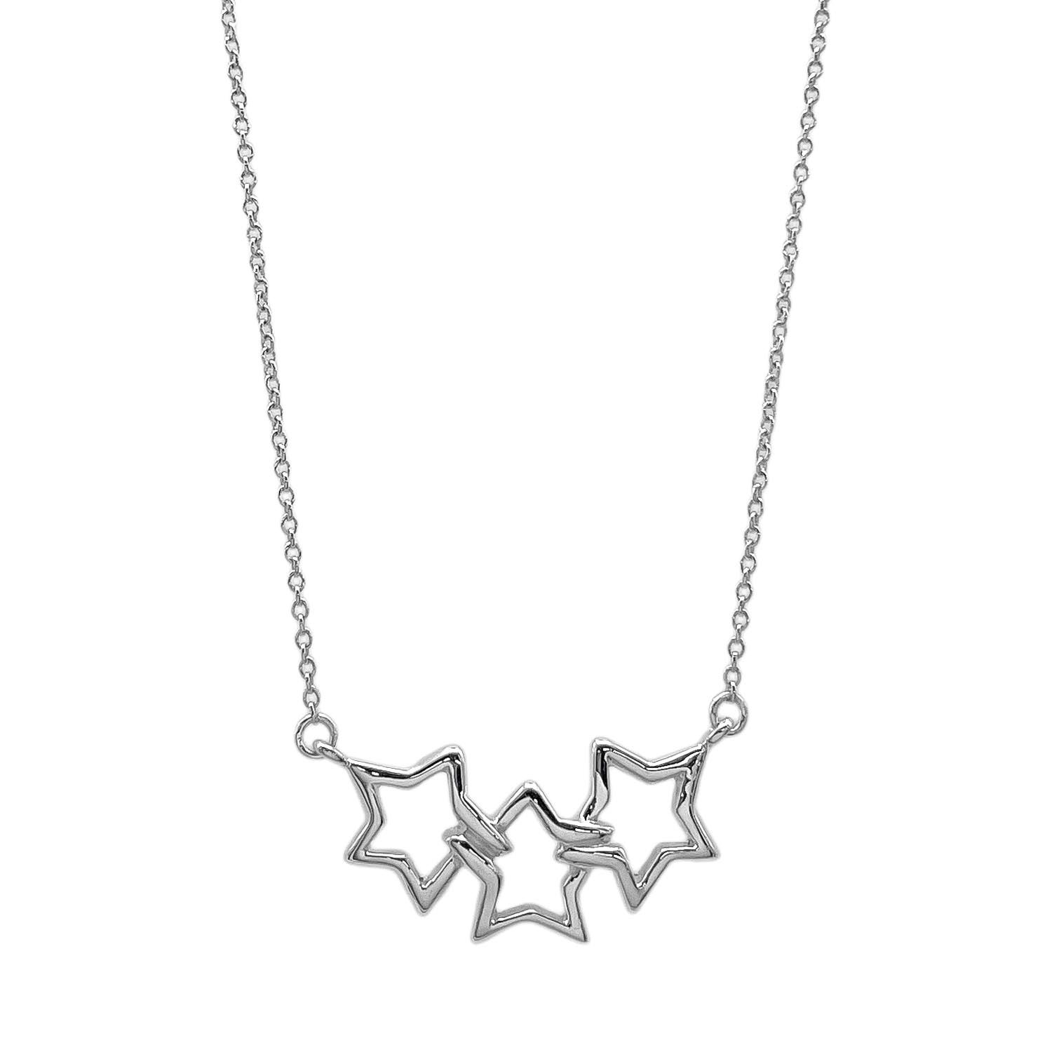 TIFFANY&Co. ティファニー トリプルスター ネックレス ペンダント 星 SV925 シルバー 新品仕上済 レディース 【中古】