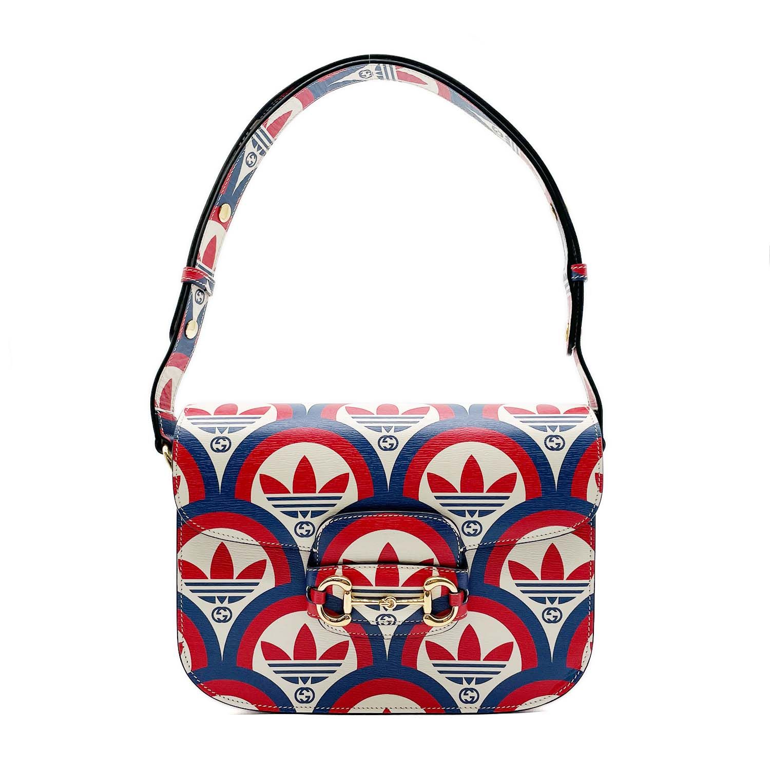 GUCCI グッチ ホースビット 1955 adidas アディダス 2WAY ショルダーバッグ 602204 レザー レッド レディース 【中古】