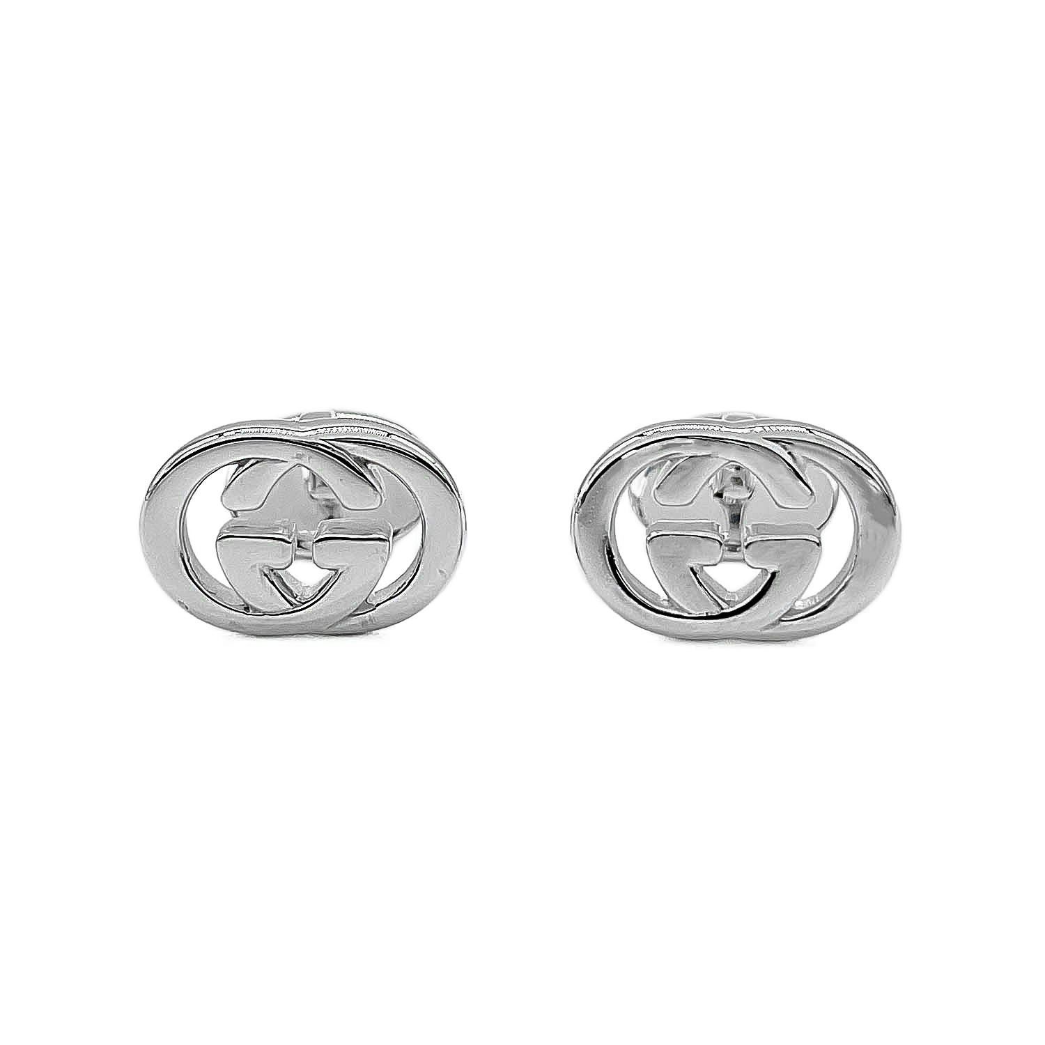 GUCCI グッチ インターロッキング カフス ボタン ロゴマーク SV925 シルバー 新品仕上済 メンズ 【中古】
