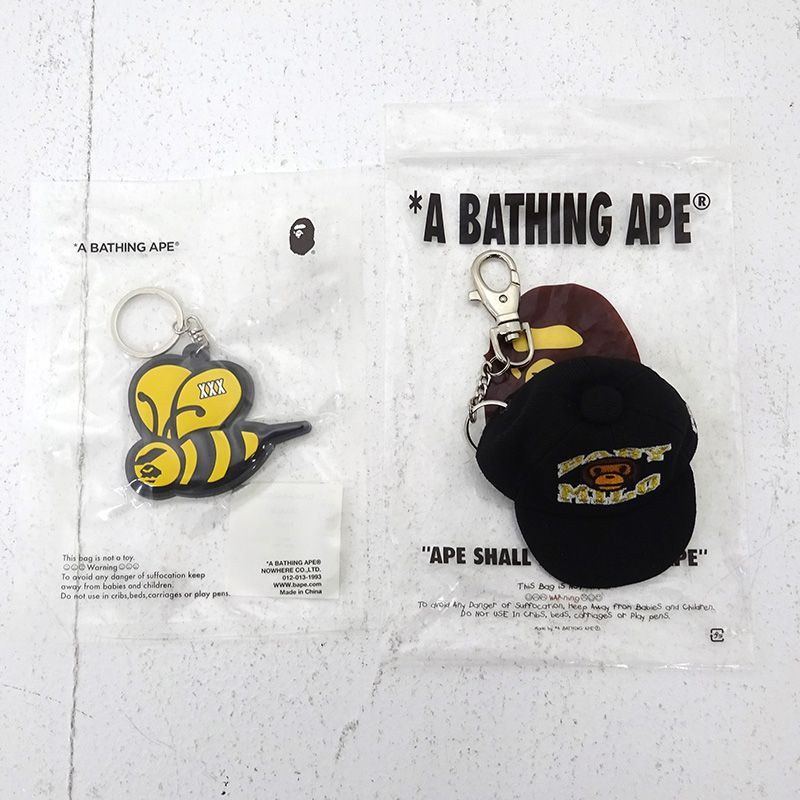 三重店】A BATHING APE BEE型 BABY MILOミニキャップ型キーチェーン 計