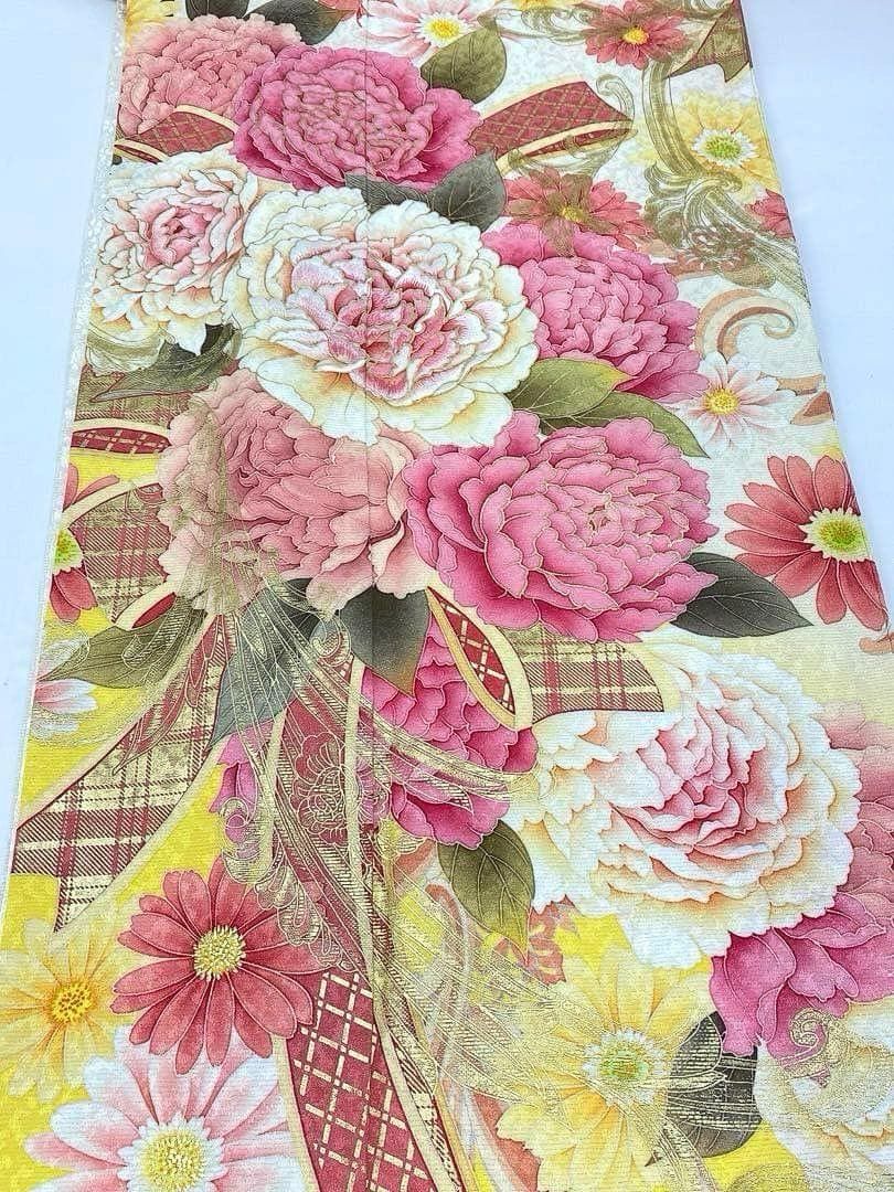振袖 刺繍 金彩 牡丹 身丈162cm 撥水加工済 MO3270 - メルカリ