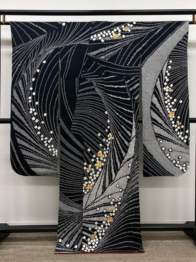 振袖 絞り 金駒 紋意匠 身丈163cm 撥水加工済 MO3252