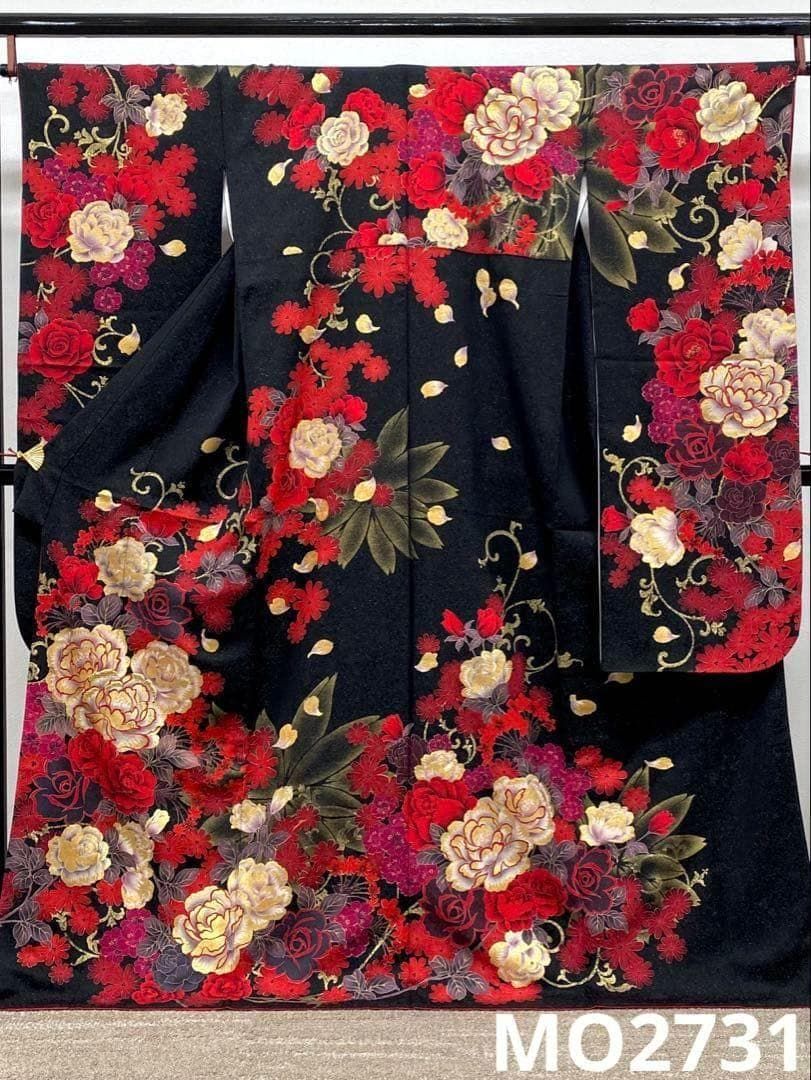 振袖 豪華 銀通し 刺繍 金彩 薔薇 身丈168cm 撥水加工済 MO2731