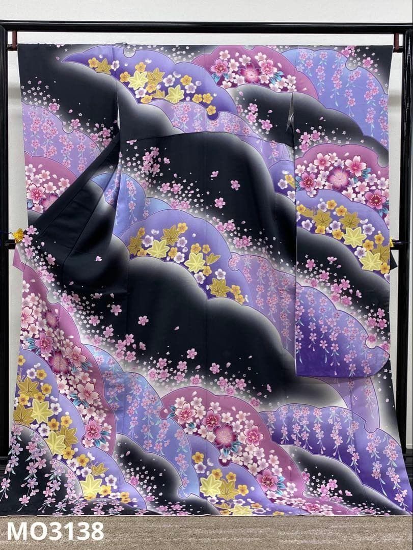 振袖 桜 紅葉 身丈176cm パールトーン加工済 トールサイズ MO3138