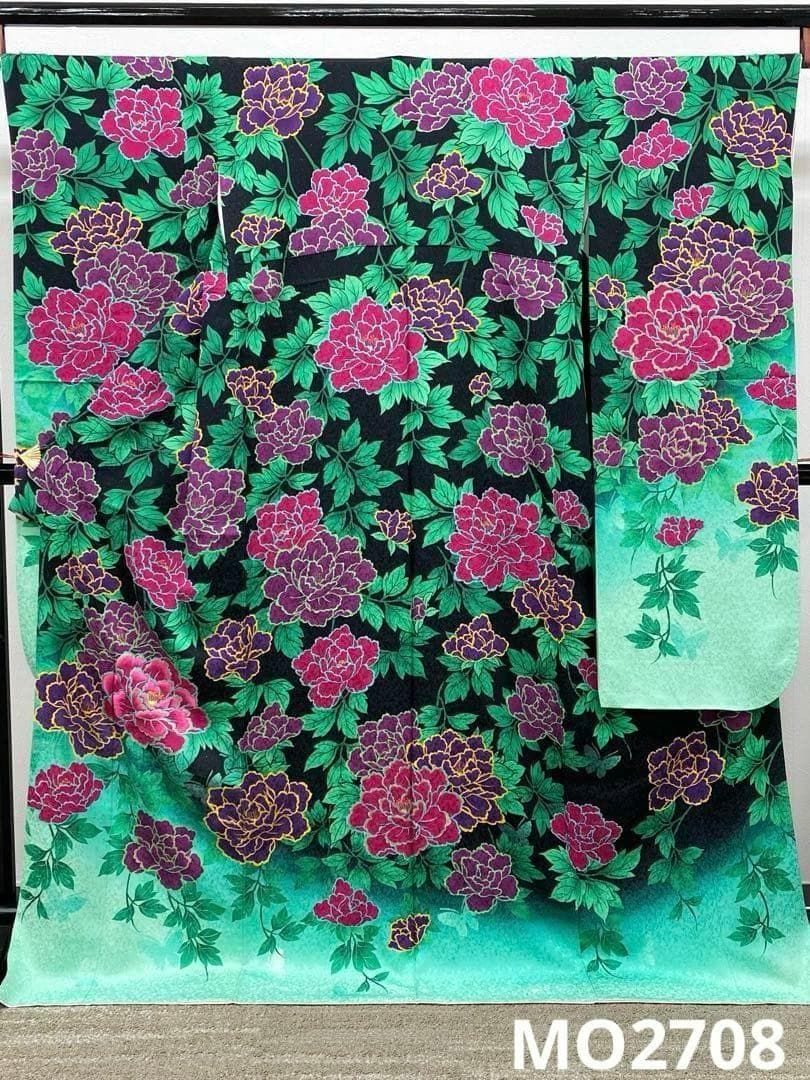 振袖 豪華 刺繍 銀通し 金彩 牡丹 身丈170cm 撥水加工済 MO2708