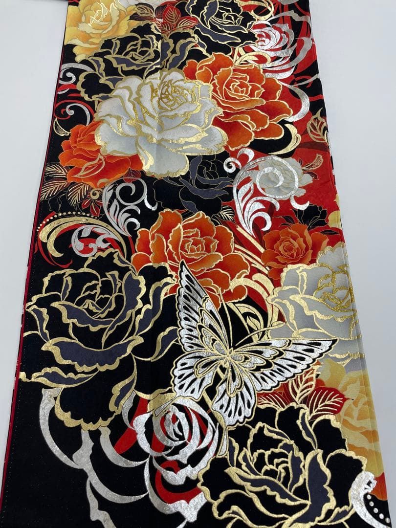 振袖 ストーン 刺繍 金彩 銀通し 身丈174cm 撥水加工済 MO3820