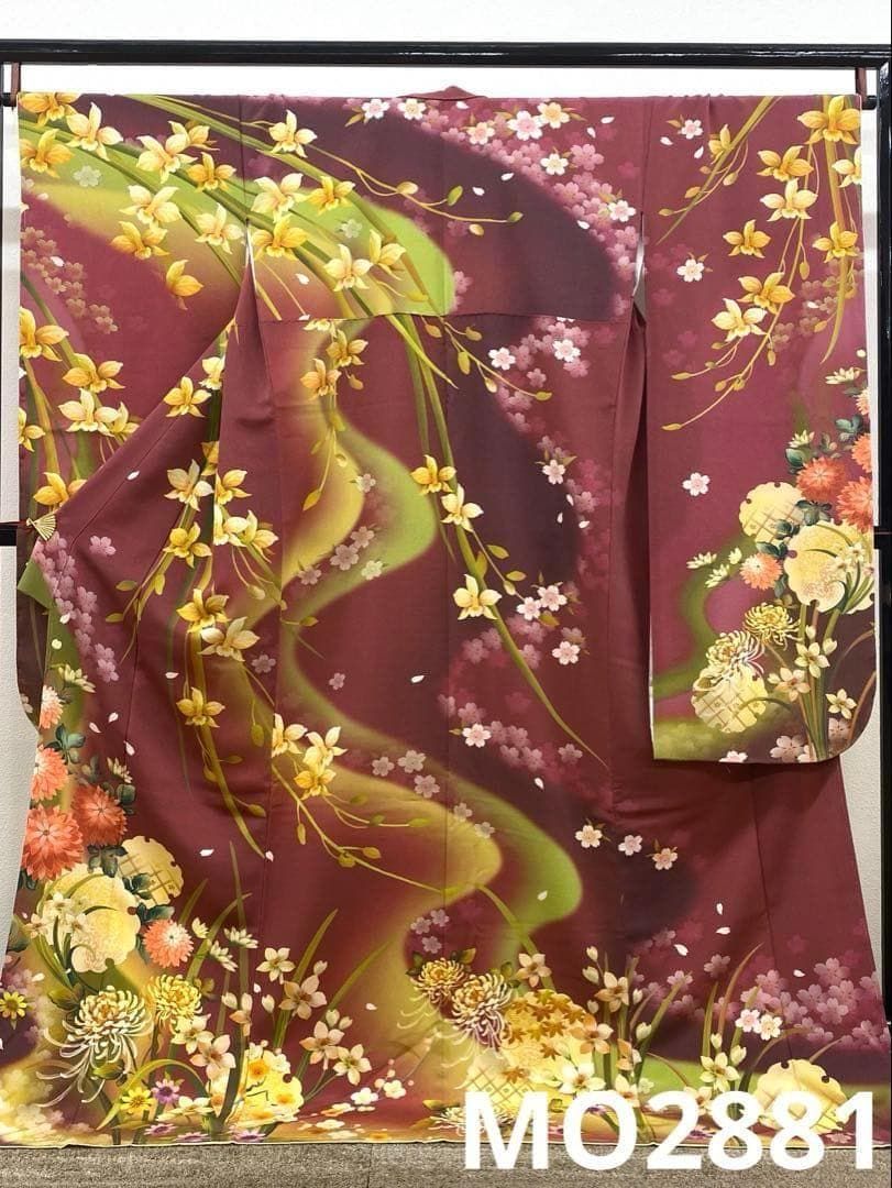 振袖 豪華 ちりめん 個性的 幻想的 身丈174cm 躾糸付き MO2881