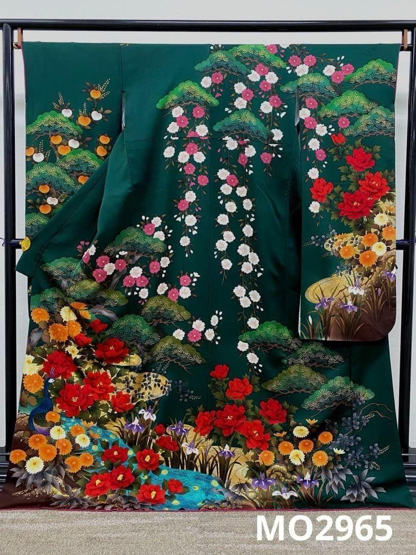 振袖 豪華 金彩 個性的 孔雀 椿 身丈170cm MO2965