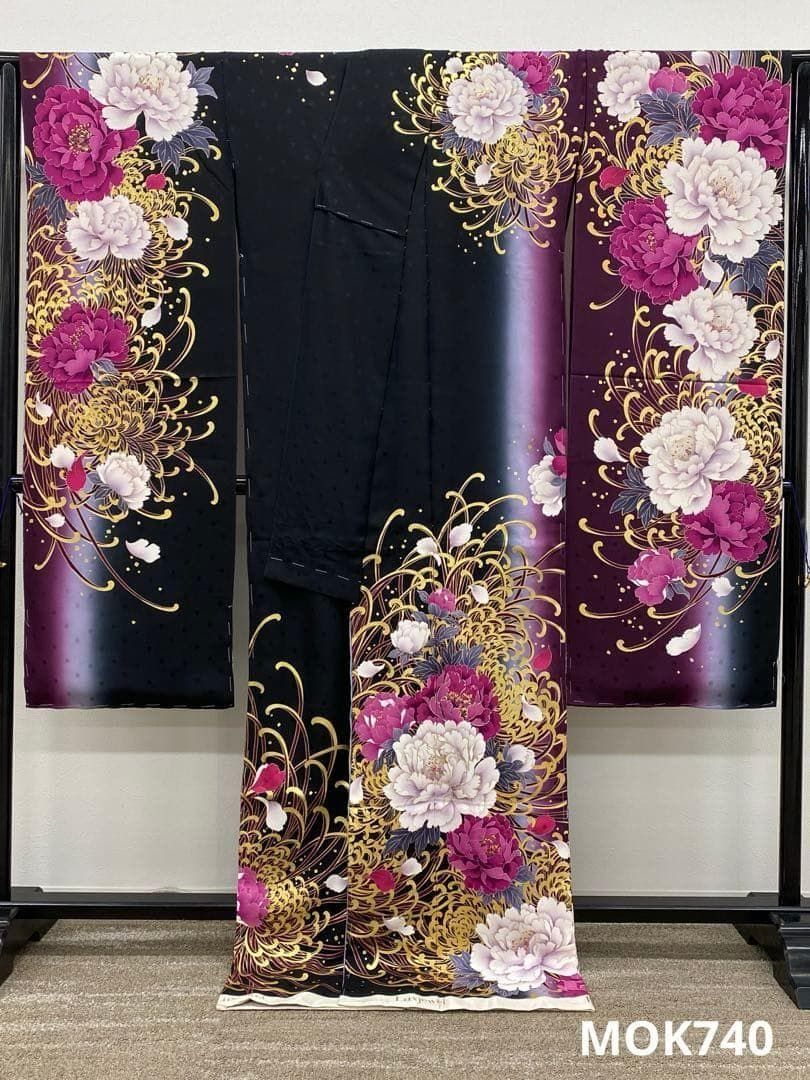 振袖 Luxjewel 仮絵羽 金彩 紋意匠 未仕立て品 八掛付き MOK740