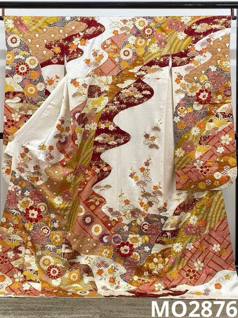 振袖 京友禅 手刺繍 金駒 身丈175cm 撥水加工済 トールサイズMO2876