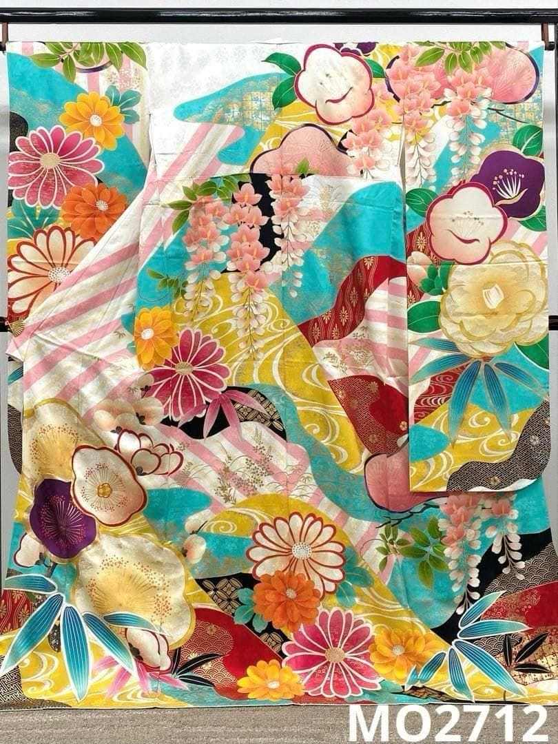 メーカー品 振袖 紫野 金駒 紋意匠 身丈173cm 撥水加工済 MO2712