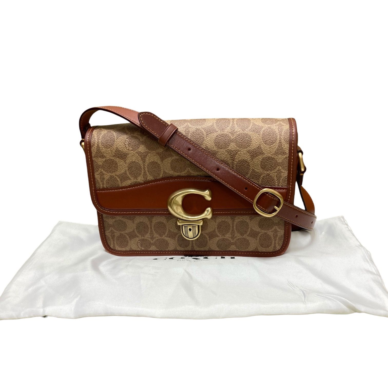 コーチ COACH ストゥディオ ショルダー バッグ シグネチャー キャンバス カーフレザー C6639 ブラウン キングラム[01]