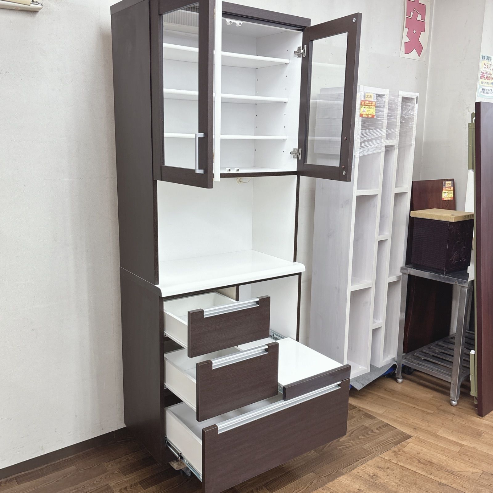 I503 🌈 名古屋市近郊配送設置無料! NITORI キッチンボード 食器棚 I503 🌈 名古屋市近郊配送設置無料! NITORI キッチンボード 食器棚