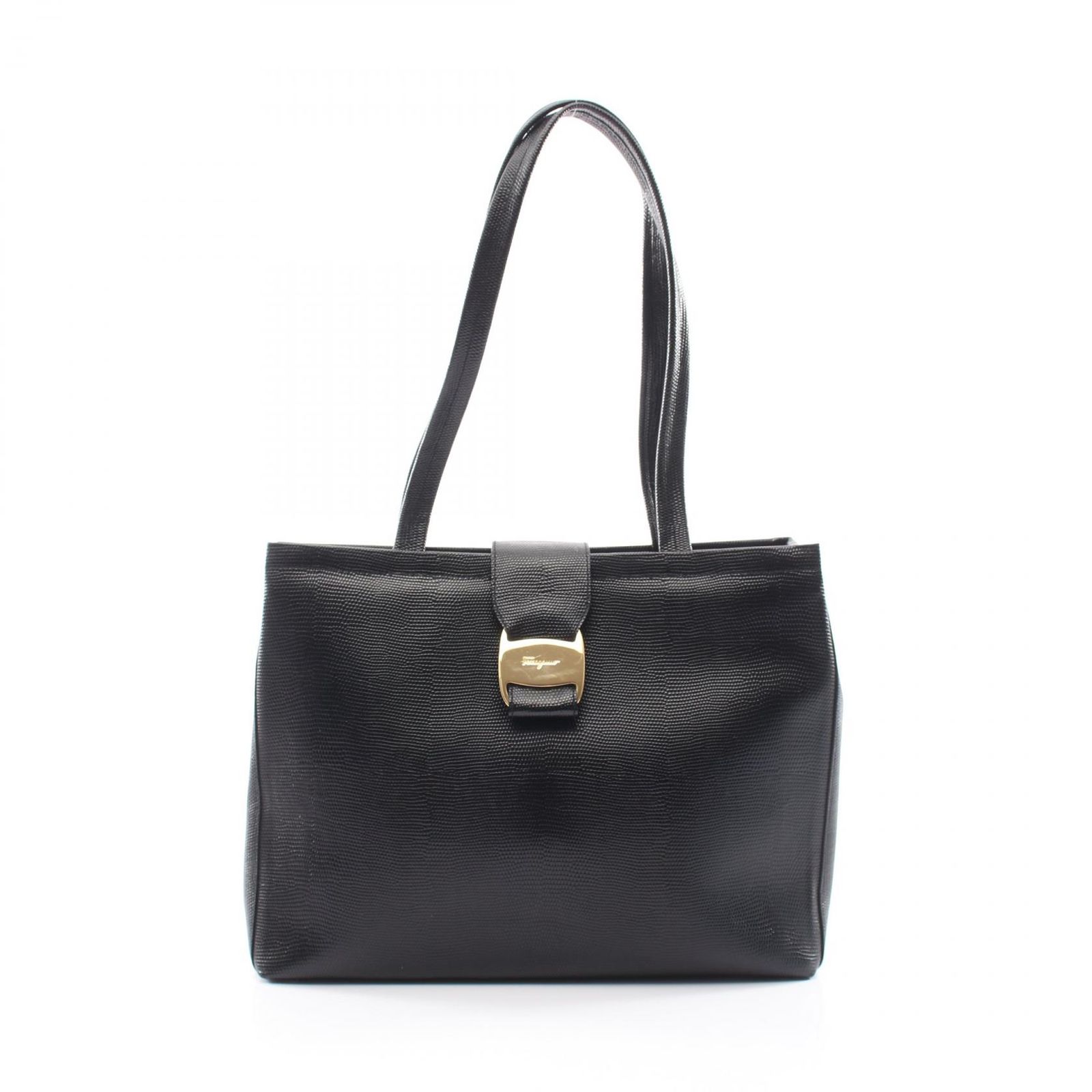 Salvatore Ferragamo サルヴァトーレフェラガモ ヴァラ リザード型押し ショルダーバッグ