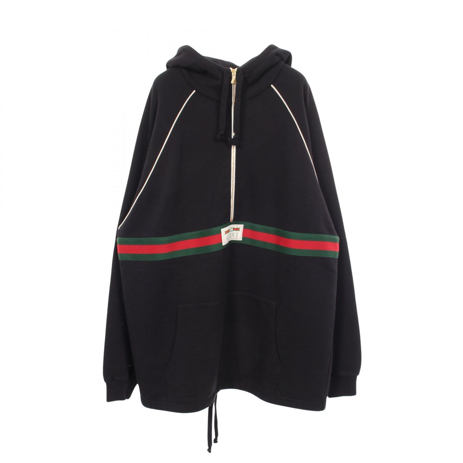 GUCCI グッチ ウェブ シェリーライン GUCCIラベル付き ハーフジップ パーカー