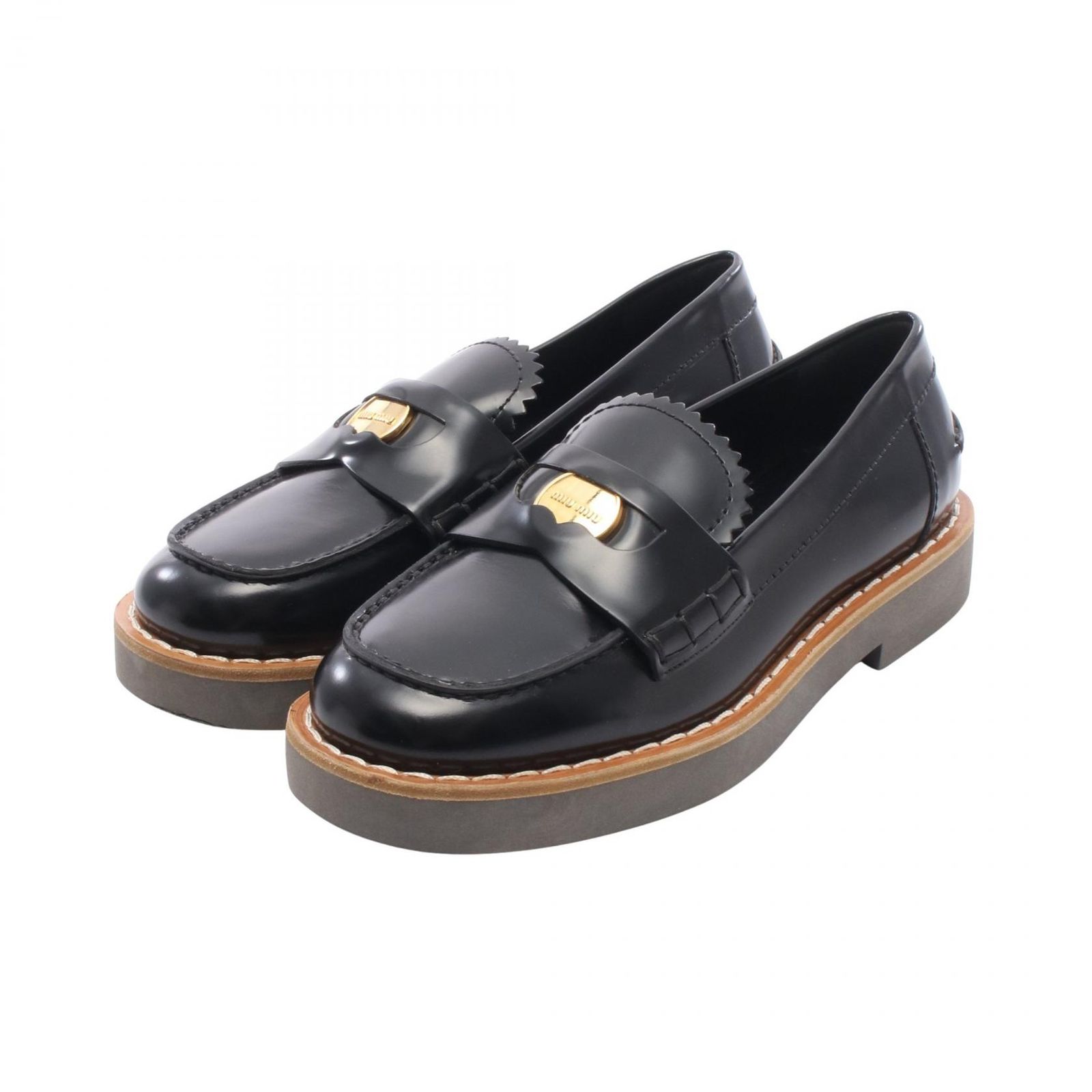 Miu Miu ミュウ ミュウ コインペニー ローファー