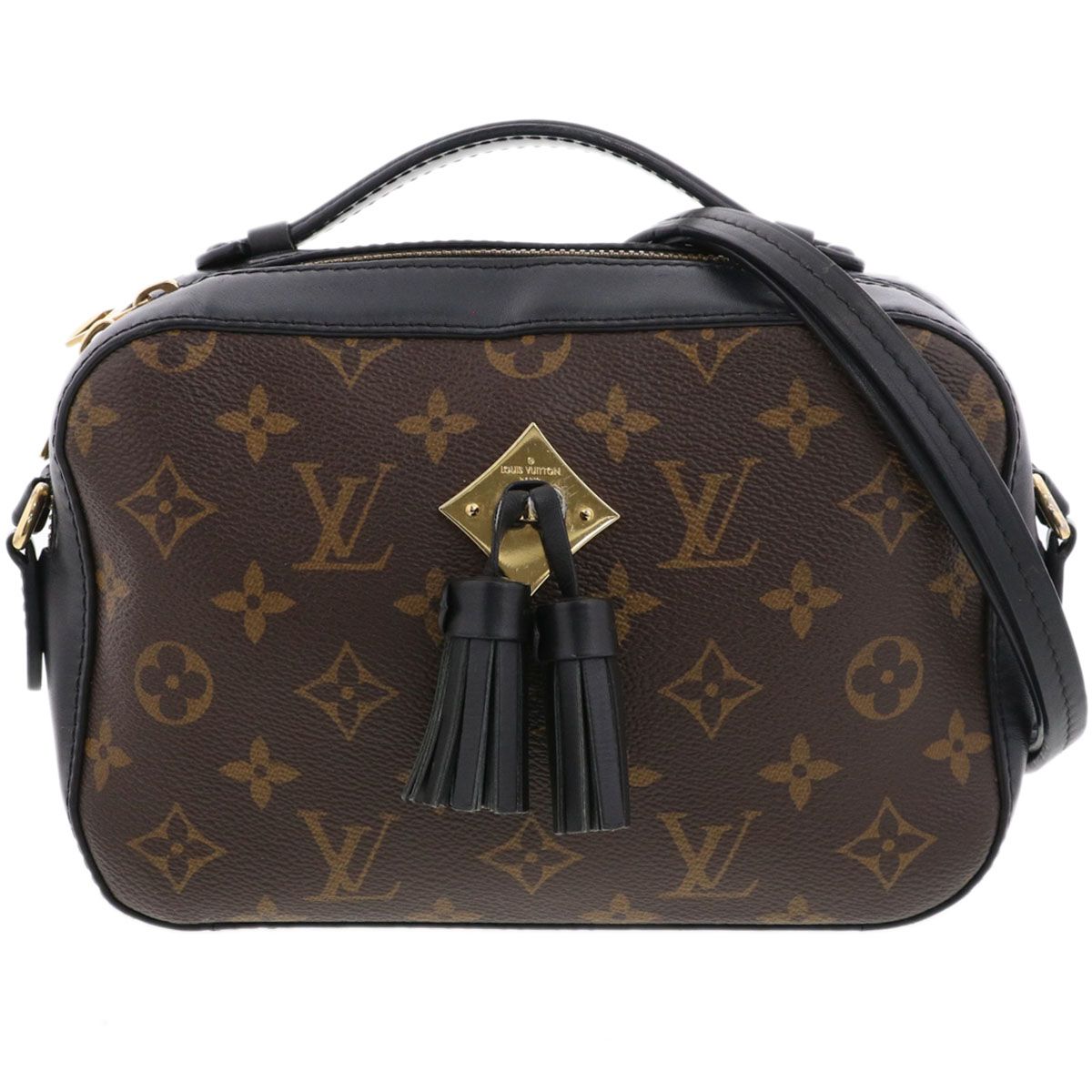 LOUIS VUITTON ルイ・ヴィトン モノグラム サントンジュ ショルダーバッグ M43555 レディース PVCコーティングキャンバス ブラウン ブラック 中古