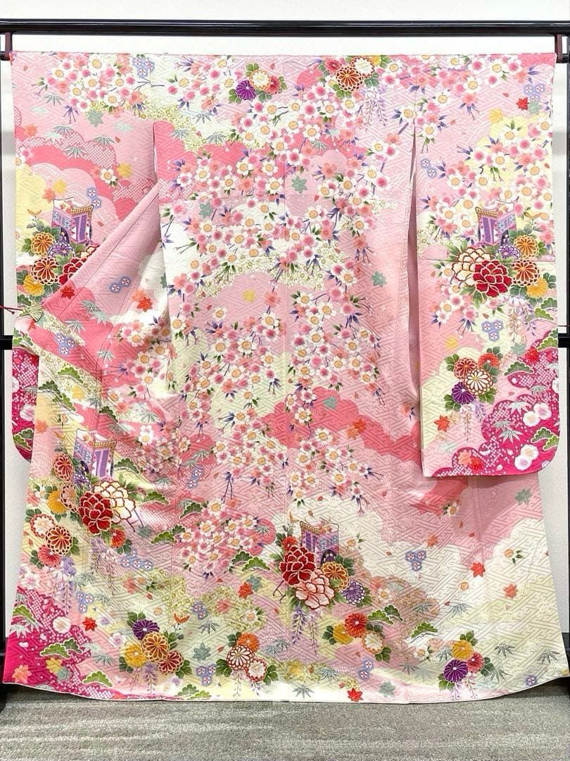 振袖 やまと扱い 金彩 紋意匠 身丈162cm 撥水加工済 HKT162