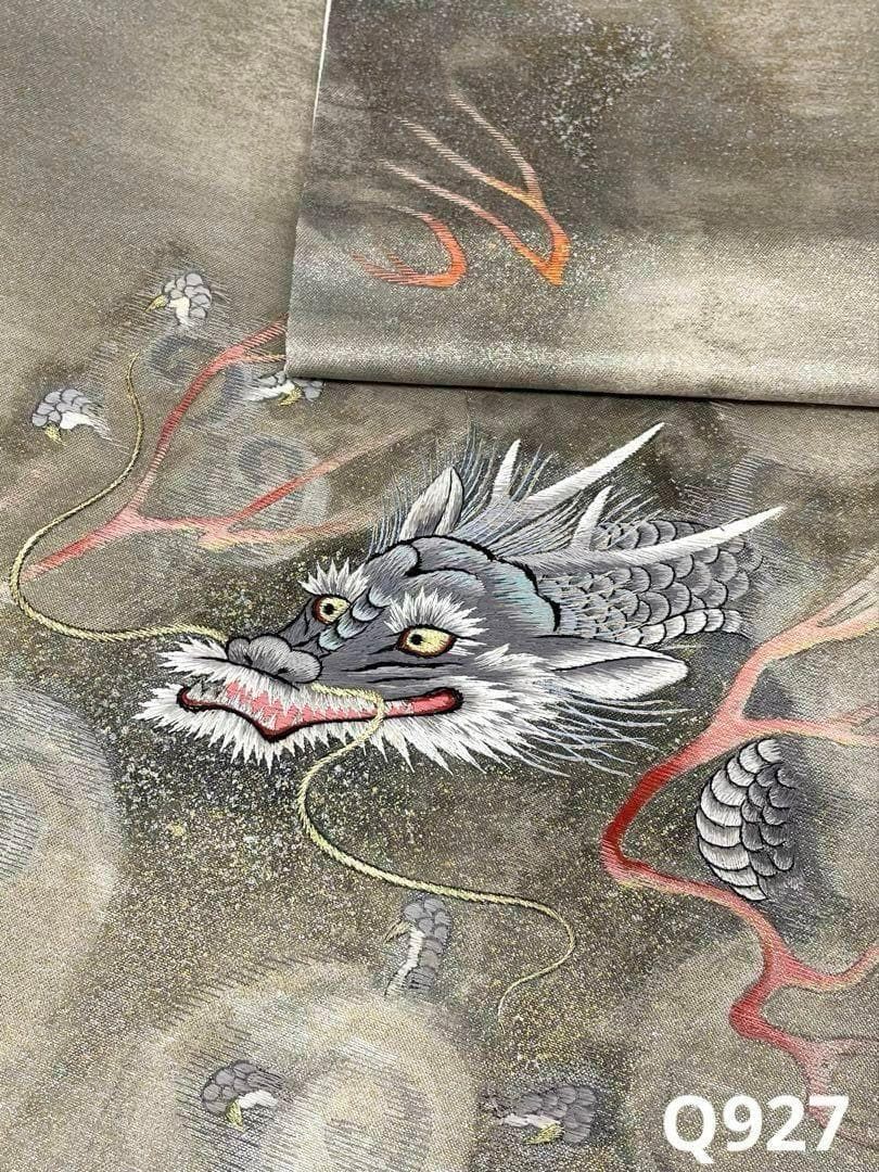 蘇州刺繍 昇龍 袋帯 金糸 金彩 銀彩 正絹 お太鼓柄 Q927 25,575円