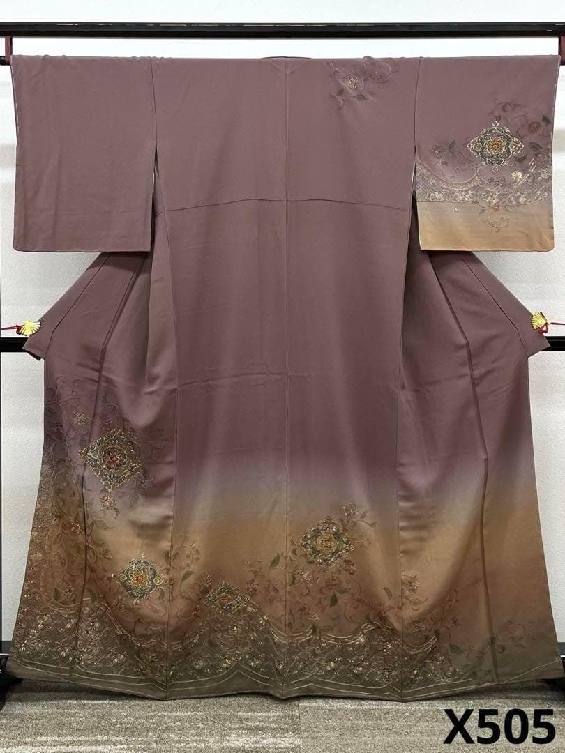 蘇州刺繍 汕頭刺繍 訪問着 正絹 躾糸付き X505