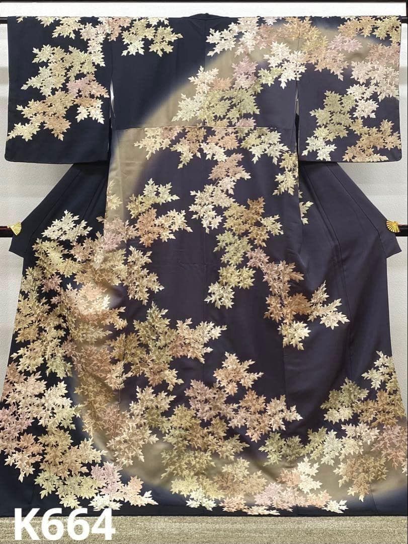特選 蘇州刺繍 総刺繍 訪問着 楓 紅葉 正絹 K664