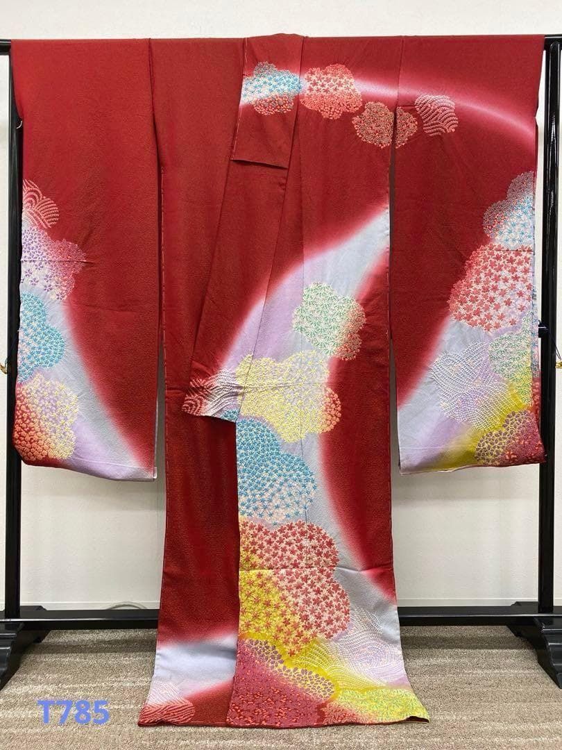 振袖 仮絵羽 舞台衣装 滝泰 金通し 相良刺繍 正絹 未仕立て品 MOK785